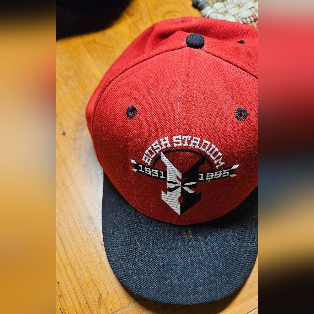 Bush Stadium Red and Black Embroidered Cap